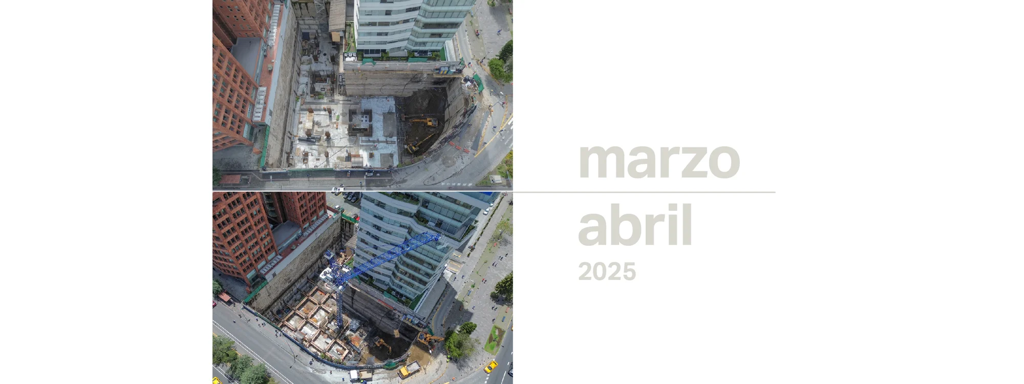 Construction progress, Mar–Apr 2025