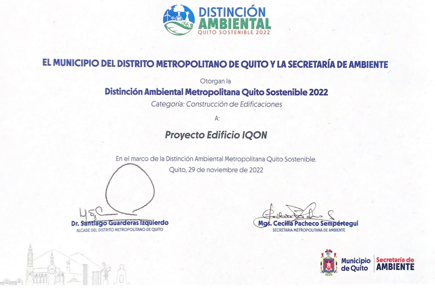 Distinción Ambiental IQON - Secretaria de Ambiente